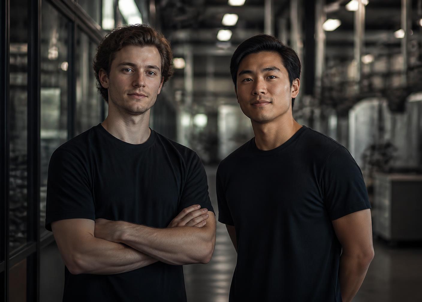 Austin and Chase, founders of VialDirect, in the production facility